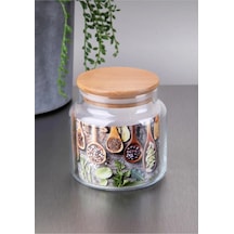 Bambu Vakum Kapaklı Cam 500 Ml Tuz Kahve Kavanozu Çok Amaçlı Kavanoz Şeffaf 687062582 Şeffaf