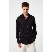 Antioch Slim Fit Erkek Gömlek Siyah