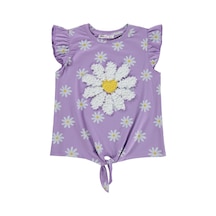 Civil Girls Papatya Desenli 6-9 Yaş Tişört - Lila