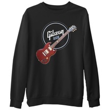 Gitar - Gibson - Usa Siyah Erkek Kalın Sweatshirt