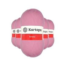 5 Adet Kristal Çift Katlı El Örgü Lif İpi Pembe K774 - Kartopu Mudanis Çok Renkli