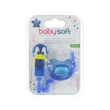 Babysoft Fıgurlu Emzık Askısı ve Damaklı Emzık No:3 - Mavi