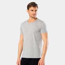 Cacharel Erkek Bisiklet Yaka T-shirt Slim Fit 2169/gri Gri