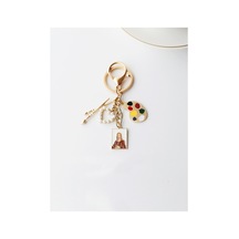 Mona Lisa Metal Charm Anahtarlık Çok Renkli Çok Renkli