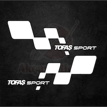 Tofaş Sport Kapı Altı Sag Sol Takım Set Oto Sticker Beyaz 30 11 Cm