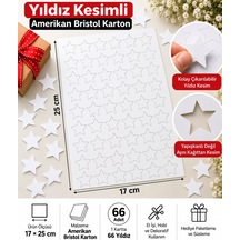 Hazır Kesim Kağıt Yıldız Desen 66 Adet Beyaz Fantezi Kağıt Süs, Hediye Paketleme, Dekorasyon Ve Hobi
