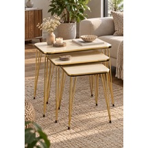Sehpalar Krem Ayakları Gold