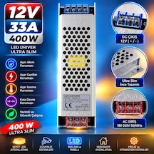 12 Volt 33 Amper 400 Watt Ultra Slim Metal Kasa Trafo