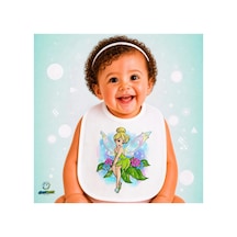 Tinker Bell Keten Bebek Mama Önlüğü Yumuşak - Emici - Yıkanabilir - Özel Tasarım P196 Çok Renkli