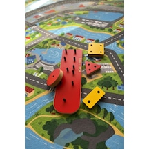 Montessori 4 Parça Renkli Geometrik Eğitici Ahşap Puzzle