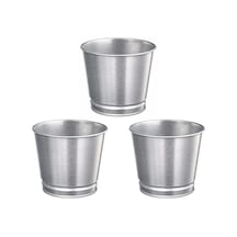 Paslanmaz Çelik Bitki Saksısı, 3 Adet, Boyanabilir, 9 Cm Çapında