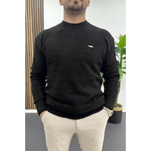 Erkek Bisiklet Yaka Buklet Kumaş Kazak Siyah Edw419 Siyah