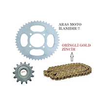 Rks 150 Oringli Zincir Dişli Seti Zincir Oringli Gold Sarı - Aras