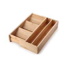 Ayarlanabilir Bambu Kaşıklık Ve Çekmece İçi Organizer - 5-7 Bölmeli Genişleyebilir Çatal Bıçak Düzenleyici 39.4 X 24 X 6.4 Cm Çok Renkli