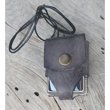 Sermo - Hakiki Deri El Yapımı Zippo Çakmak Kılıfı - Gri Kolye