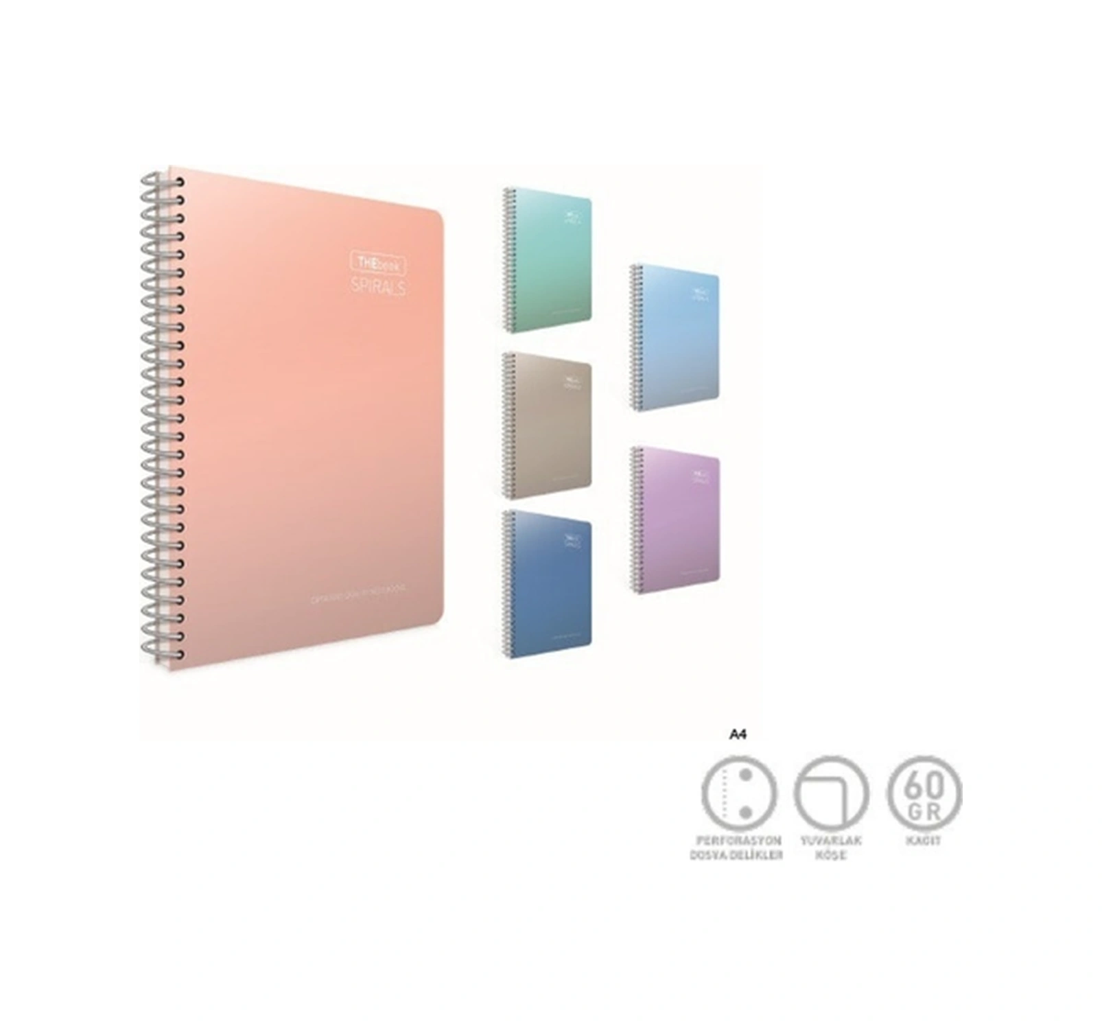 Spiralli Sert Kapak Not Defteri Thebook Spirals A4 140 Yaprak Çizgili 5506 1 Adet Karışık