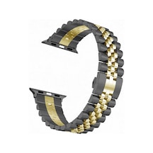 Mobilteam Watch 42mm Uyumlu Krd-36 Metal Kordon-siyah-gold