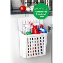 Pratik Çok Amaçlı Askılı Dolap Içi Deterjanlık Asılabilir Dolap Düzenleyici Sepet - 1 Adet Plastik T Diğer