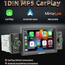 Tongxida 5 Araba Stereo Mp5 Çalar, Bluetooth Fm Radyo, Usb Şarj, Carplay Desteği, Android Entegrasyon