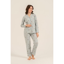 Arnetta Kadın Cute Puppy Yeşil Gömlek Pijama Takımı Ar3735-s-v1 Ar3735-s-v1