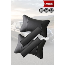 Auris Uyumlu Set Deri Yastık Deri Kemer Koruyucu Lüks Siyah