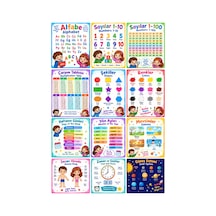 Eğitici Öğretici Türkçe İngilizce Poster Seti Öğretmenler Tasarladı 12 Poster 30x42cm - 906540471