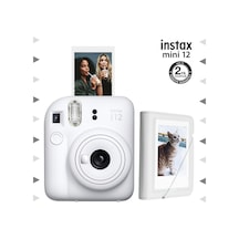 Fujifilm Instax Mini 12 Fotoğraf Makinesi + 28'li Mini Albüm Seti Beyaz