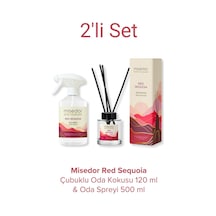 Misedor Red Sequoia Çubuklu Oda Kokusu 120 ML + Oda Spreyi 500 ML