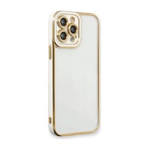 Mey İthalat Apple Uyumlu iPhone 13 Pro Kılıf Liva Lens Silikon - Beyaz