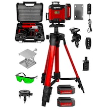 Schatz Profesyonel 360 16 Köşe Otomatik Hizalama Tripod'lu Yeşil Işık Lazer Hizalama Kırmızı