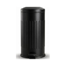 16 Litre Vintage Siyah Metal Çöp Kovası - 44.4 X 24.5 Cm, Çıkarılabilir Kova Metal Çöp Kutusu, Çöp Sepeti, Sı