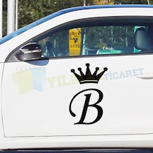 Kişiye Özel Kral Taç Baş Harf Oto Sticker Yapıştırma Etiket 1 Ad