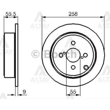 Bosch Fren Diski Corolla 02-06 / Verso 03-06 / Benzinli Arka Düz 258-4 4243102070
