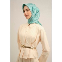 Armine Desenli Saf Ipek Sura Eşarp 9304-20 Yeşil