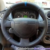 Ford Fiesta 2002-2007 Araca Özel Direksiyon Kılıfı Noktalı Düz Y Siyah