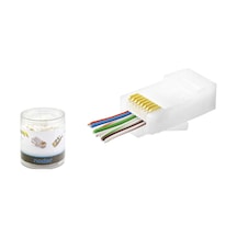 Cat6 Ez Rj45 Konnektör - 100 Adet Beyaz / Özel Plastik Kutulu Nd2406