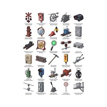 30 Adet Retro Demiryolu Sinyal Sticker Seti - Defter, Laptop Ve Telefon İçin Çok Renkli