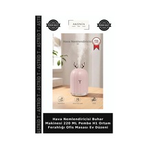 Hava Nemlendiricisi Buhar Makinesi 220 Ml Pembe H1 Ortam Ferahlığı Ofis Masası Ev Düzeni