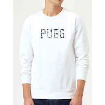 Pubg Baskılı Beyaz Erkek Örme Sweatshirt (528626417)
