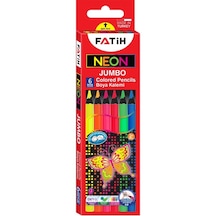 Fatih Neon Jumbo Kuruboya 6 Renk Tam Boy Grafit Çapı 5