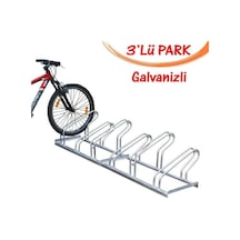 Bisiklet Park Alanı Bisiklet Park Standı 3'lü Galvanizli Çok Renkli