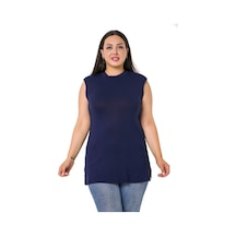 Disentis Büyük Beden Yarım Balıkçı Yanı Yırtmaçlı Uzun Lacivert Body