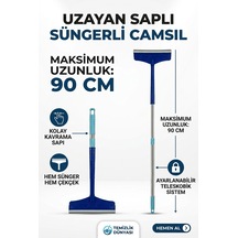 Teleskopik Saplı Süngerli Cam Silici Çekçek 90 Cm