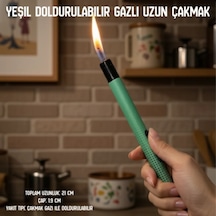 Uyguna-yakala Yeşil Doldurulabilir Gazlı Uzun Çakmak-ykt.271