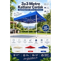 3x3 Metre Katlanır Çardak 420d Kumaş - 28 Kg Altıgen 30 Mm Profil Gazebo Çok Renkli