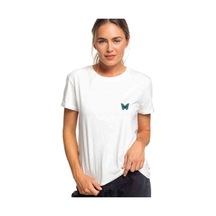 Large Clip Butterfly Baskılı Beyaz Kadın Tshirt