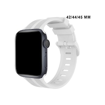 Apple Watch Uyumlu Watch 1/2/3/4/5/6/se/7/8/9 Serileri 42/44/45/49 Mm Kordon Kayış Silikon Mt86