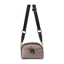 Silver Polo Sp1144 Kadın Çapraz Çanta Monogram Koyu Bej-kahve