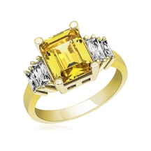 Casera's Gümüş Sarı Baget Taşlı Gold Kadın Yüzük Csr2183939 Gümüş