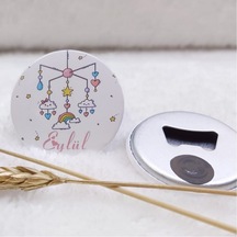Buton Açacak Magnet Kız Bebek Magnetleri Uv Baskılı 30 Adet
